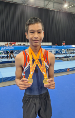 Goud op DMT en zilver op de grote trampoline tijdens het NK in Rotterdam Ahoy.